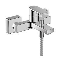 Смеситель для ванны и душа, Hansgrohe, Vernis Shape, тип открывания воды-однорычажный, тип регулирования воды-керамический картридж, монтаж-настенный, отверстия для монтажа-2, вынос излива, мм-182, тип излива-неподвижный, цвет-хром, ручной душ-необходимо  Смеситель для ванны и душа, Hansgrohe, Vernis Shape, тип открывания воды-однорычажный, тип регулирования воды-керамический картридж, монтаж-настенный, отверстия для монтажа-2, вынос излива, мм-182, тип излива-неподвижный, цвет-хром, ручной душ-необходимо