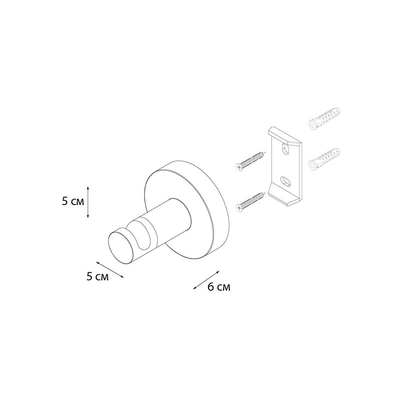 Крючок для ванной FIXSEN COMFORT CHROME FX-85005, хром