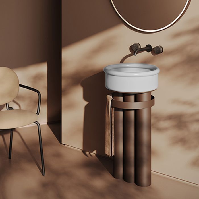 Artceram BRERA Раковина накладная Ø 43 h 15, без отв под смеситель, цвет белый глянцевый