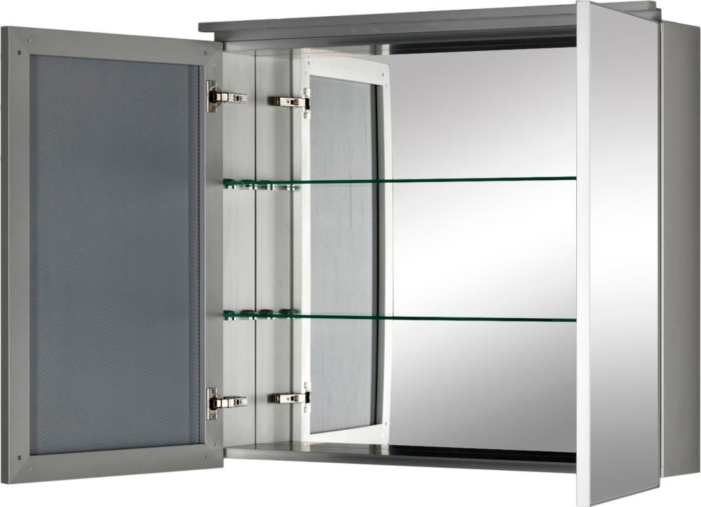 Зеркальный шкаф De Aqua Алюминиум 90 серебро