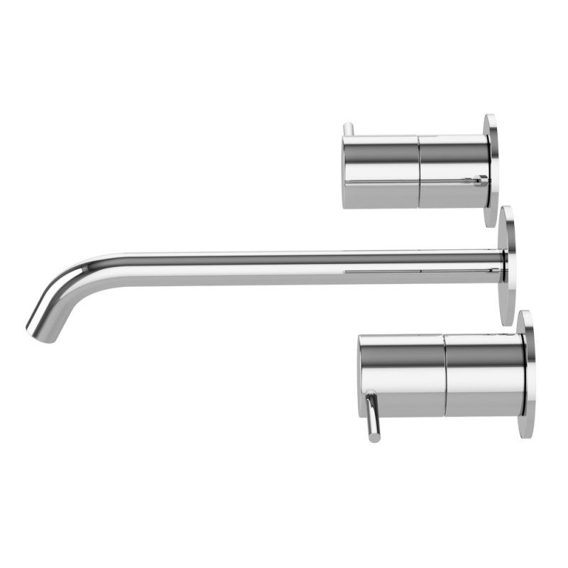 LEAF-BLI3L-20-L-01-W0 Смеситель для раковины встраиваемый на три отверстия, длина излива 20 см, исполнение Хром, артикул LEAF-BLI3L-20-L-01-W0
