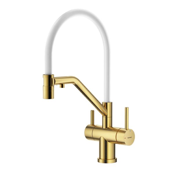 Смеситель для кухни с подключением фильтра Splenka S70.62.03, золотой сатин