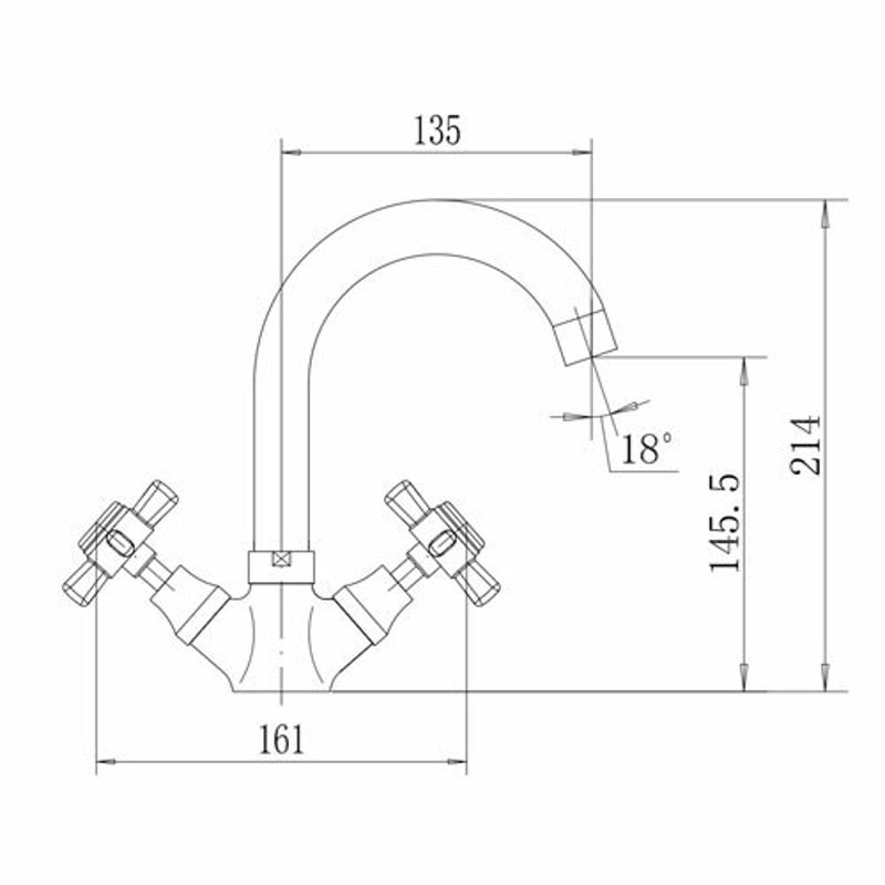 Смеситель для раковины FASHUN A1324, хром