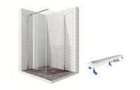 Душевой уголок Ambassador Nord 13011106-ST10, квадратный, линейный трап, 100х100