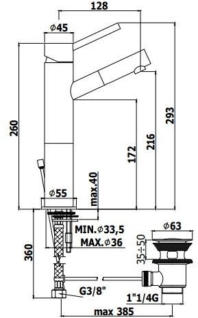 Смеситель для раковины Paffoni Birillo BI071CR93 хром