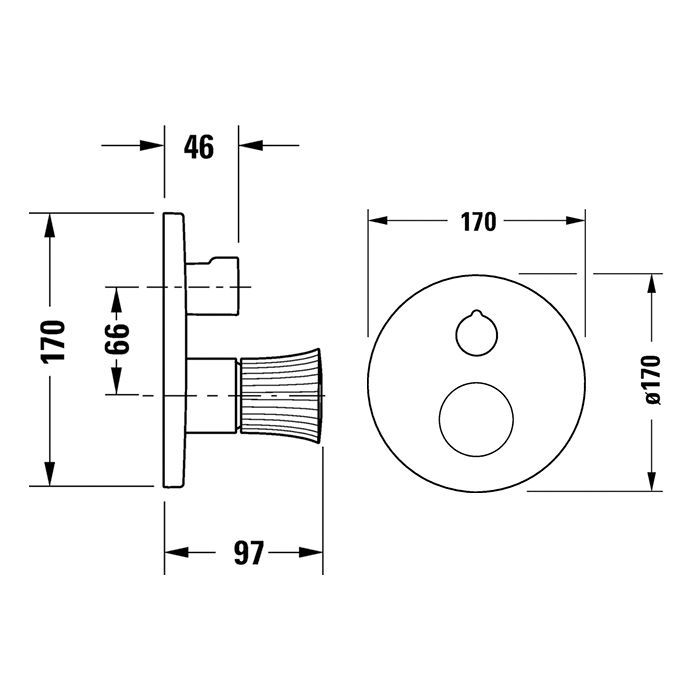 Duravit White Tulip Смеситель для душа, на 2 источника, встраиваемый, с обр клапаном (внешние части) цвет: хром, артикул WT4210012010