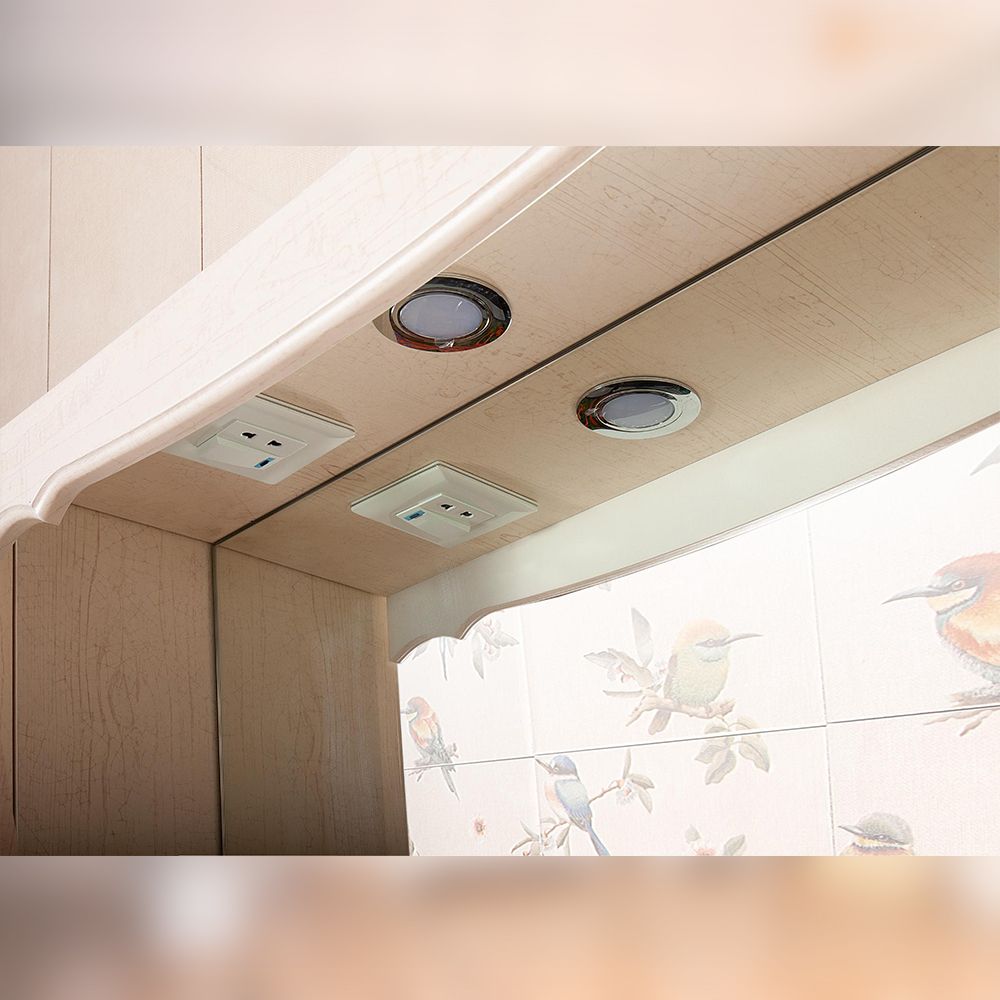 Зеркало со шкафчиком Бриклаер КАНТРИ 115S, бежевый дуб прованс, артикул КАНТРИ 115S