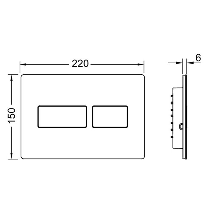 TECEsolid. Панель смыва, металл, белая матовая