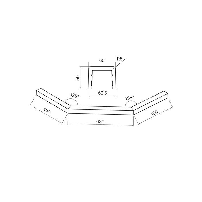 Декоративный профиль под душевое ограждение IDDIS Steel 90х90 (STE5WS9i22), артикул STE5WS9i22
