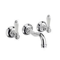 Nicolazzi Petit Mont Blanc Смеситель настенный для раковины с 2мя ручками, цвет: хром