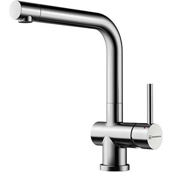 Смеситель для кухни, OMOIKIRI, Koriyama, тип открывания воды-однорычажный, тип регулирования воды-керамический картридж, монтаж-на раковину/столешницу, отверстия для монтажа-1, высота, мм-290, вынос излива, мм-220, тип излива-поворотный, тип подводки-гибк