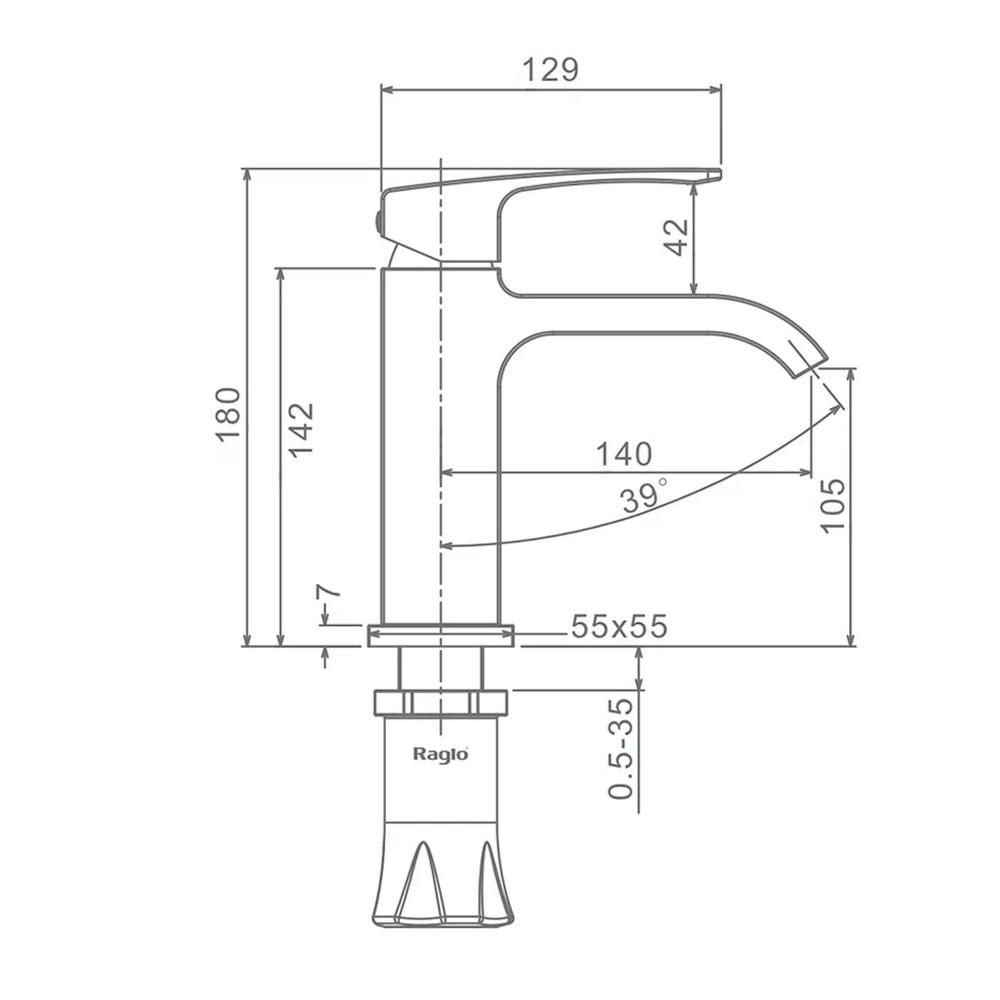 Смеситель для раковины Raglo R02.10.23, хром