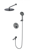 Душевая система с термостатом встраиваемая WONZON & WOGHAND STICK, Темный графит (WW-88929010-BGM)