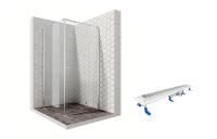 Душевой уголок Ambassador Diamond 12011103R-ST8, квадратный, линейный трап, 100х100