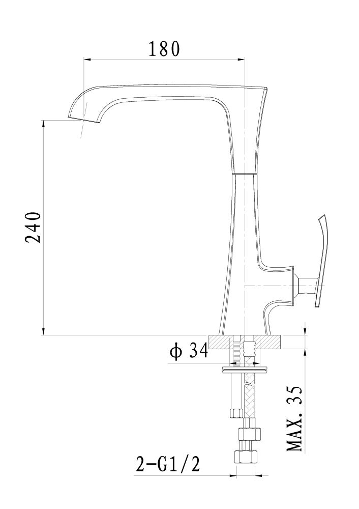 Смеситель для кухни WONZON & WOGHAND TRIUMPH, Хром (WW-562101-CR)
