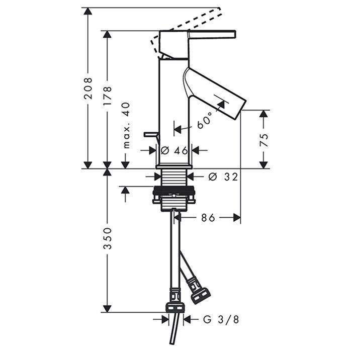 AX Starck смеситель для мал.рак.80, однорычажный, цвет полированное золото AX Starck смеситель для мал.рак.80, однорычажный, цвет полированное золото