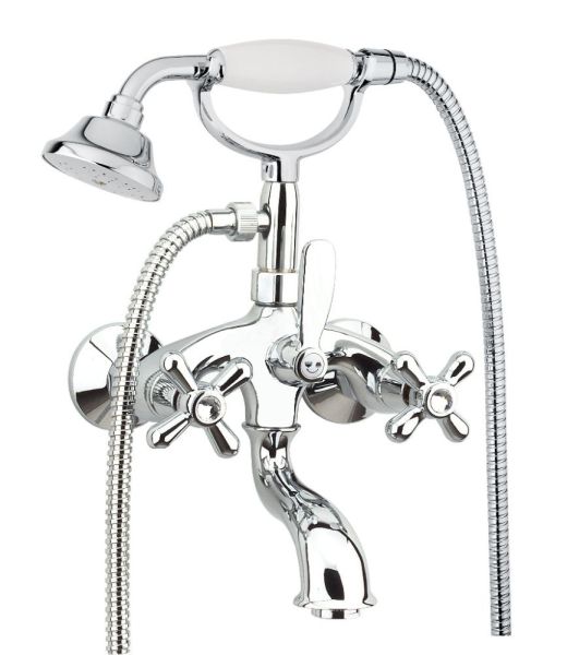 Fiore Margot Sky, двухвентильный смеситель для ванны с набором для душа, цвет хром - Swarovski