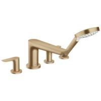 HG Talis E Смеситель на борт ванны, на 4 отв, с ручным душем, излив 196мм, цвет: шлифованная бронза HG Talis E Смеситель на борт ванны, на 4 отв, с ручным душем, излив 196мм, цвет: шлифованная бронза