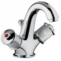 Bongio Impero Смеситель для раковины с донным клапаном, цвет хром/Blue and Red Swarovski