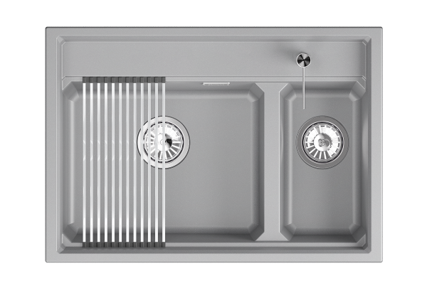 Кухонная мойка GRANULA кварц (7302i, АЛЮМИНИУМ)