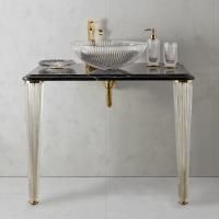 3SC Elegance Консоль 70х54хh97см с раковиной EL11, топ-мрамор grigiobardiglio, сифон,цвет: золото 24к. Lucido 3SC Elegance Консоль 70х54хh97см с раковиной EL11, топ-мрамор grigiobardiglio, сифон,цвет: золото 24к. Lucido