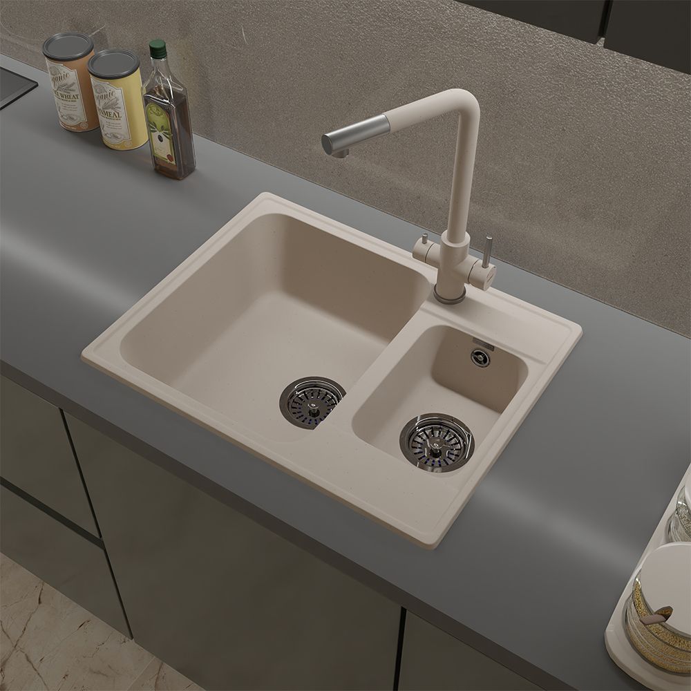 Смеситель для кухни с подключением фильтра GranFest Z-5421, белый