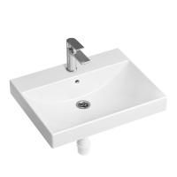 Комплект 3 в 1 Lavinia Boho Bathroom Sink 21510366, врезная фарфоровая раковина 60 см, смеситель, пластиковый сифон