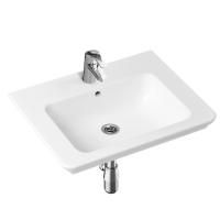 Комплект 3 в 1 Lavinia Boho Bathroom Sink 21510433, врезная фарфоровая раковина 60 см, смеситель с донным клапаном, латунный сифон