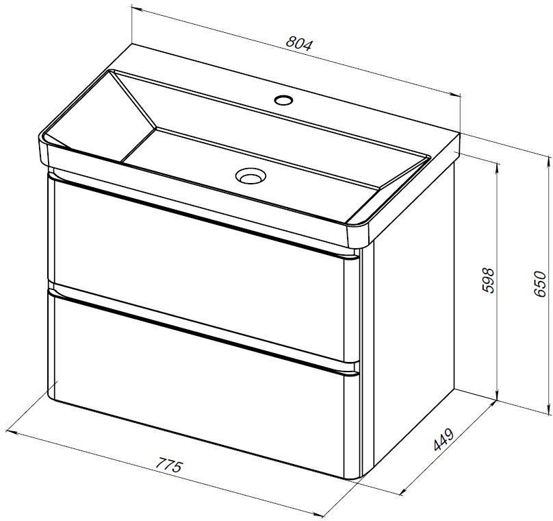 Тумба под раковину Aquanet Эмбер 80 белый матовый Тумба под раковину Aquanet Эмбер 80 белый матовый