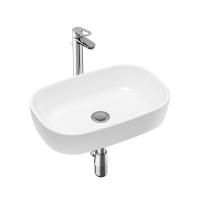 Комплект 3 в 1 Lavinia Boho Bathroom Sink 21510214, накладная фарфоровая раковина 54 см, смеситель с донным клапаном, латунный сифон