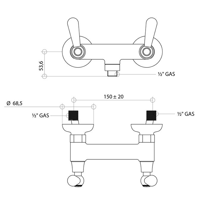 Bongio Oxford Lux Смеситель для душа, цвет золото/белый фарфор