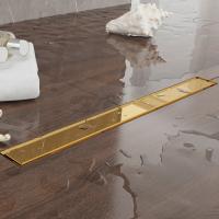 Plumberia Selection Трап душевой PS LINEAR 6x100 2устор. накладка из нерж.стали, комбинир.затвор с горизонт. Выпуском Ду 50мм,40л/мин, золото 24К Plumberia Selection Трап душевой PS LINEAR 6x100 2устор. накладка из нерж.стали, комбинир.затвор с горизонт. Выпуском Ду 50мм,40л/мин, золото 24К