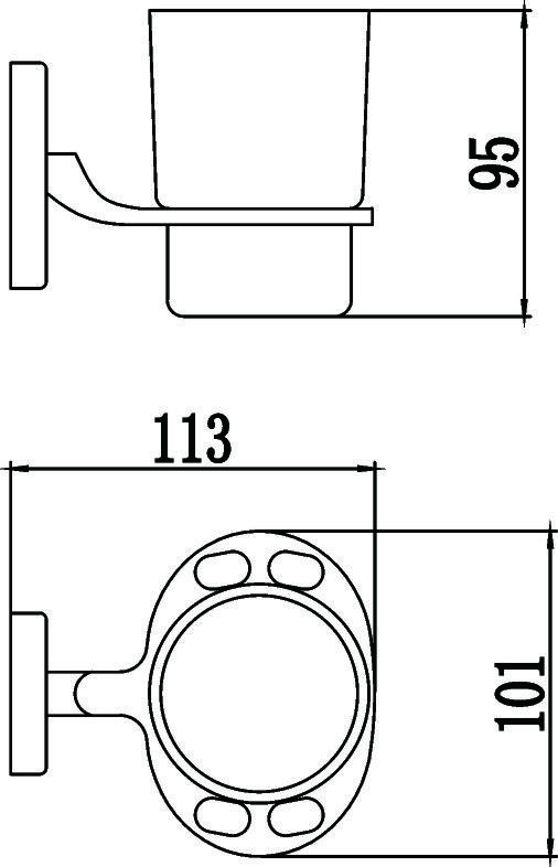 Держатель для стакана и зубных щеток Savol S-007057, хром, артикул S-007057