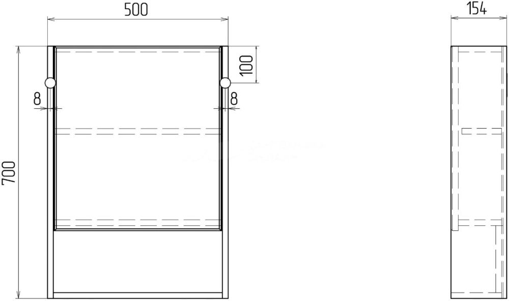 Зеркальный шкаф VIGO Urban zsh.URB.50, 50 см, артикул zsh.URB.50