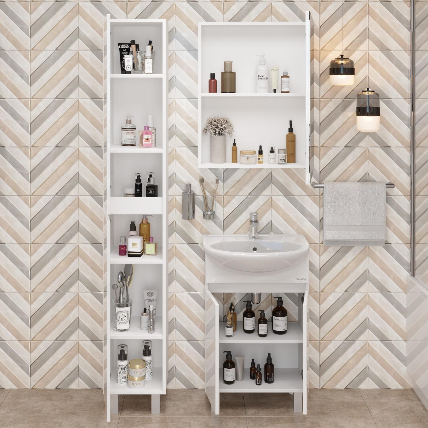 Пенал Onika Милтон 30 напольный, белый, универсальный