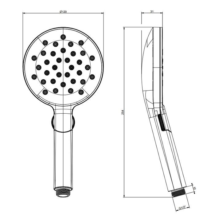 Gessi Emporio Emporio shower Трех позиционный ручной душ с защитой от накипи с круглым переключателем, цвет: Chrome