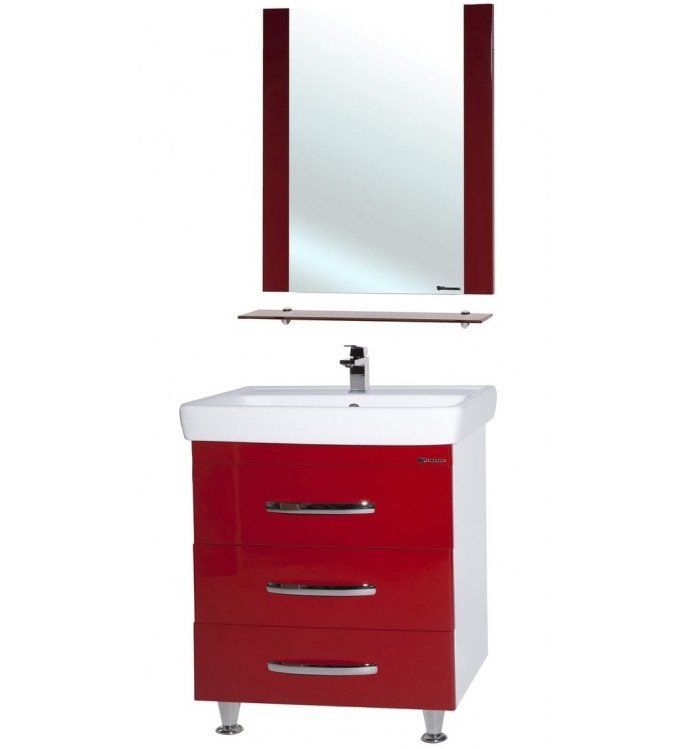 Зеркало Bellezza Рокко 50 4613706030033 с полкой Красное