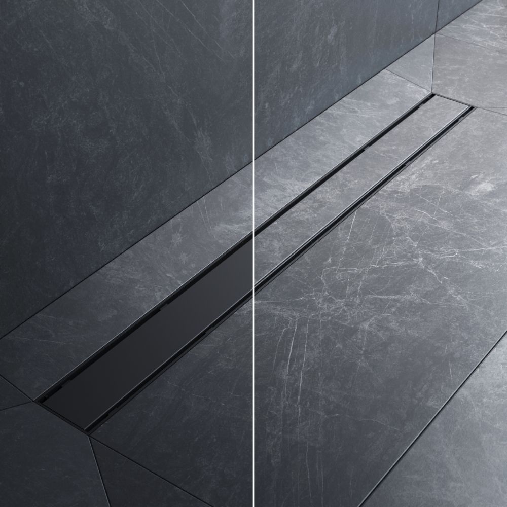 W02SC-U11-080-04BM PrimeFlow Трап для душа линейный универс затвор Tile 80см цвет черн мат W02SC-U11-080-04BM PrimeFlow Трап для душа линейный универс затвор Tile 80см цвет черн мат