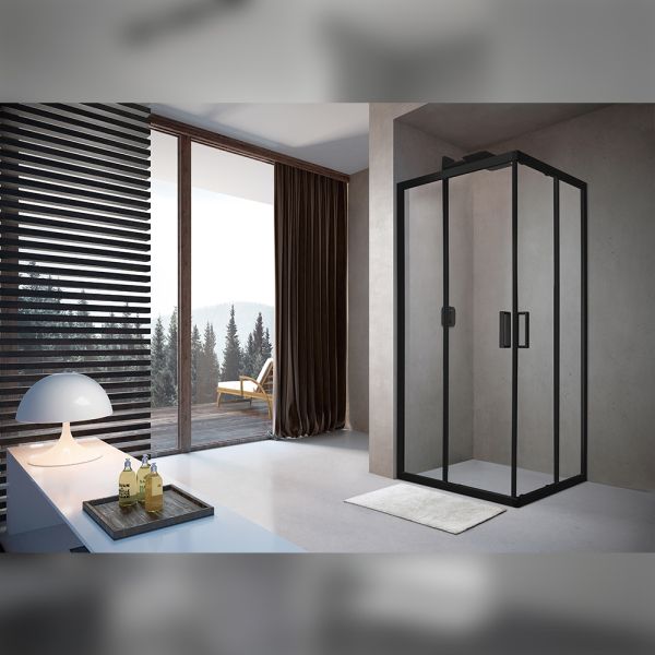 Душевой уголок Terminus Соренто квадрат 90х90х200, черный