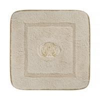 Коврик для ванной комнаты 60х60 см. вышивка логотип MIGLIORE, кремовый, окантовка золото
