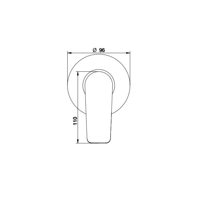 Bongio GIO2 Смеситель встроенный для душа (с розеткой большой 96мм), цвет: хром (со встраиваемой часть), артикул 80524CRPR