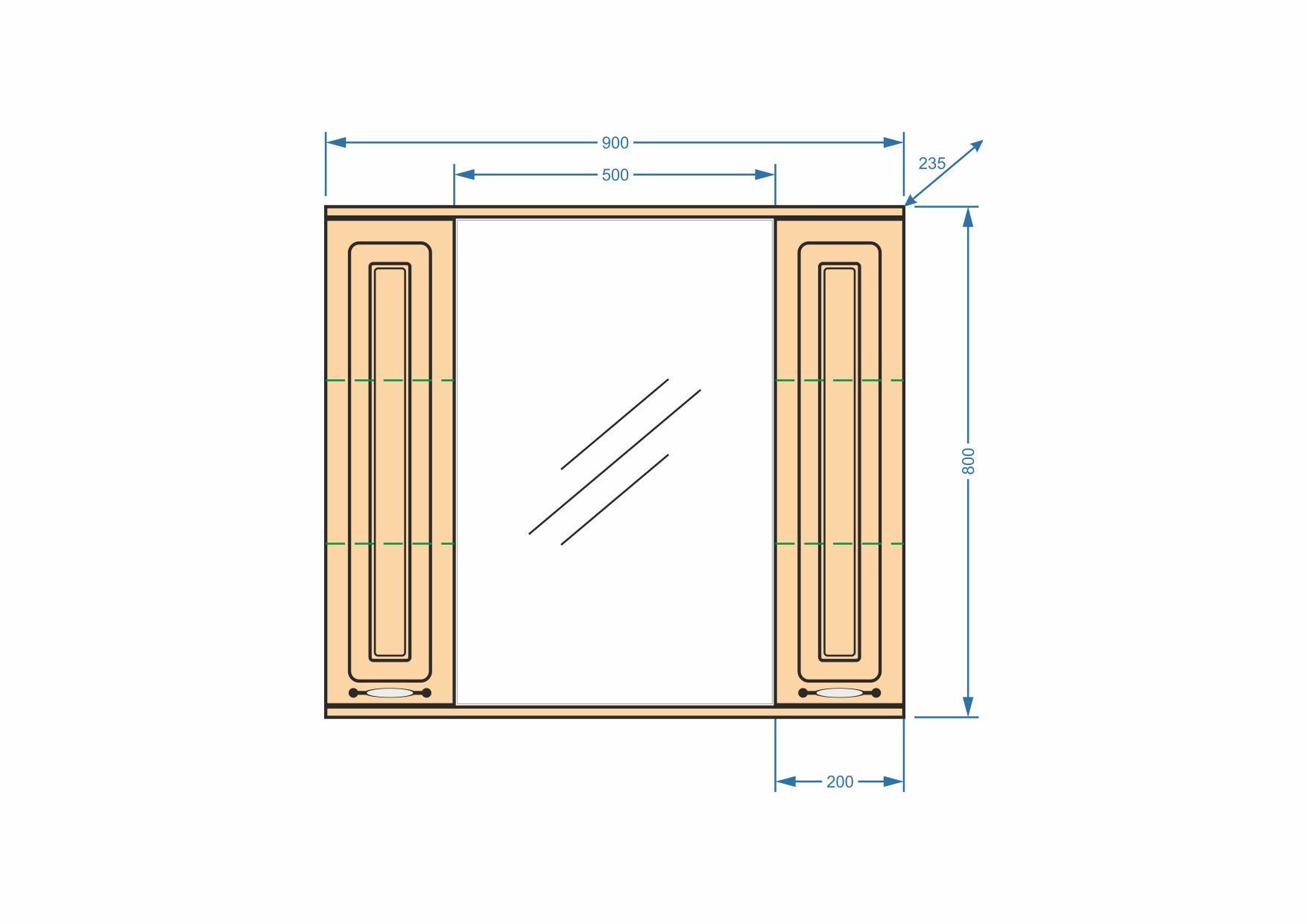 Зеркало-шкаф "Кармела 90/С", карпатская ель / 0