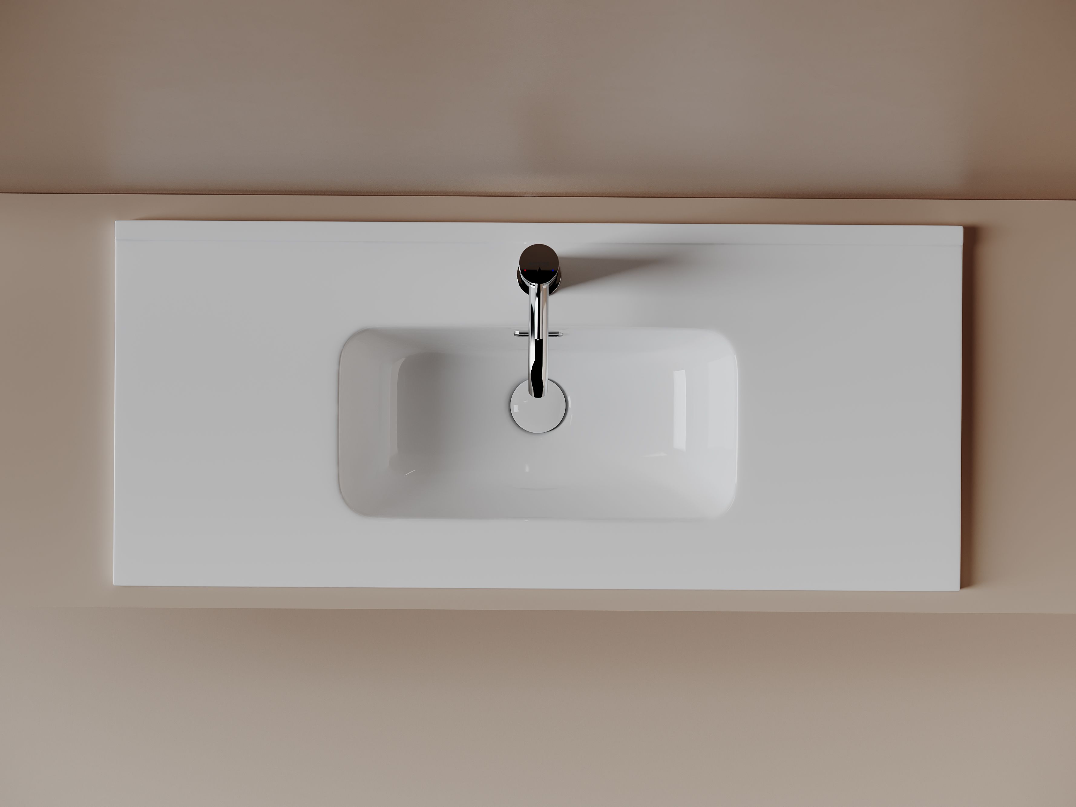 CN7030 Раковина мебельная накладная Компакт (Compact) 910x395x170, цвет белый, артикул CN7030