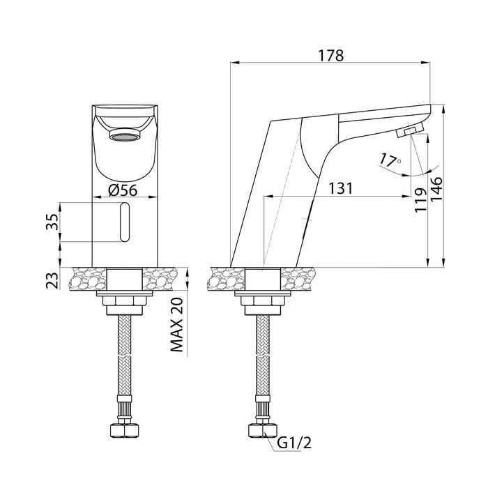 Смеситель для умывальника Iddis Pulse, сенсорный (PULSBS0i86), артикул PULSBS0i86