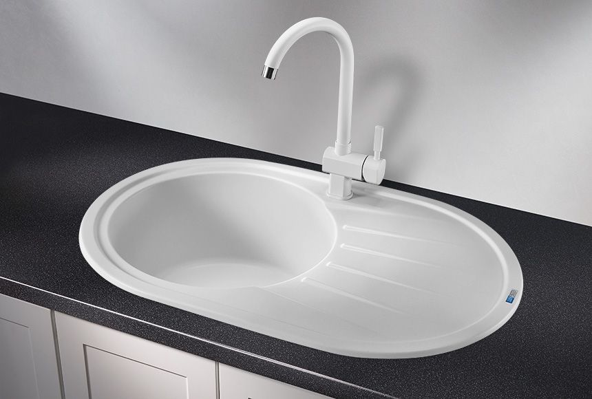 Кухонная мойка GRANULA Standart (7601, БЕЛЫЙ), артикул 7601, БЕЛЫЙ