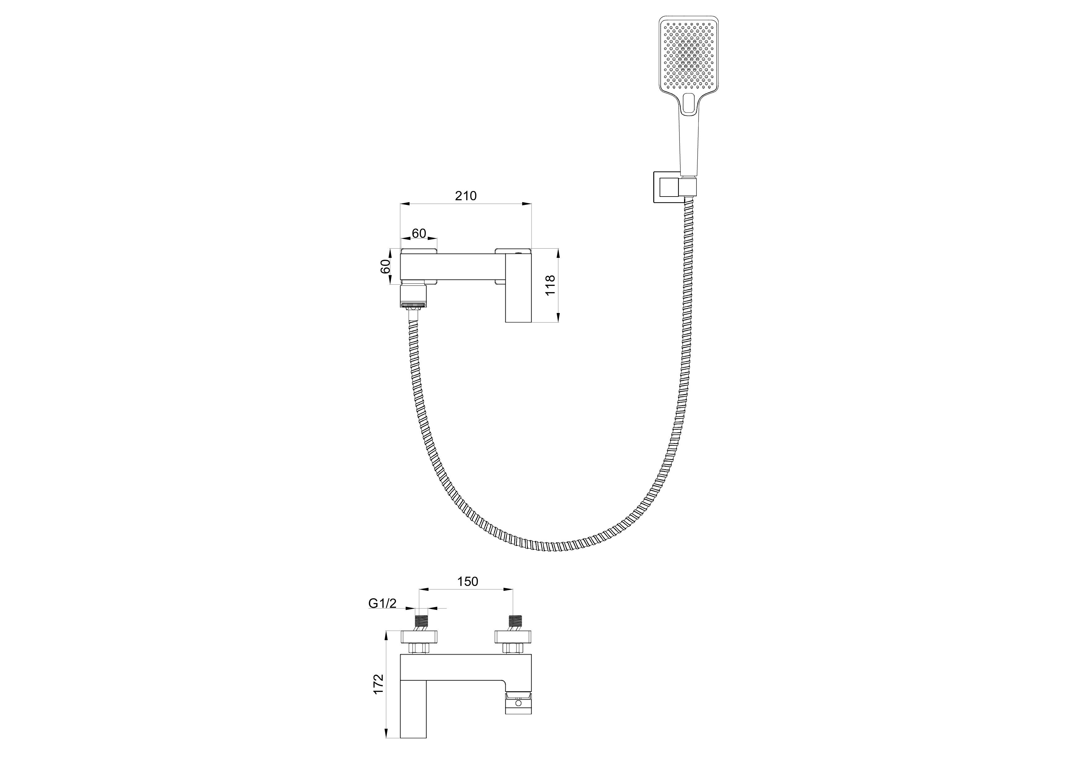 Смеситель для ванны с душем WONZON & WOGHAND FIT, Хром (WW-88639009-CR) Смеситель для ванны с душем WONZON & WOGHAND FIT, Хром (WW-88639009-CR)