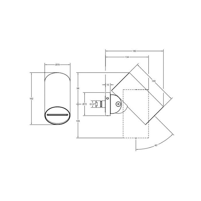 Gessi Spotwater Душевая головка для настенного крепления, с регулируемым углом наклона. ВОДОПАД., цвет: хром Gessi Spotwater Душевая головка для настенного крепления, с регулируемым углом наклона. ВОДОПАД., цвет: хром