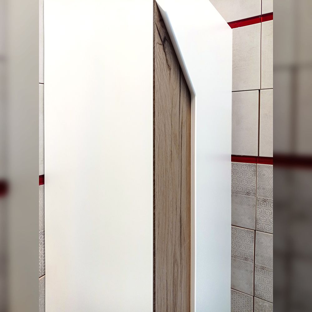 Пенал Бриклаер Брайтон 38 см, белый/дуб, артикул 4627125415746