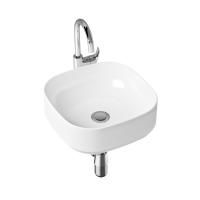 Комплект 3 в 1 Lavinia Boho Bathroom Sink Slim 21510209, накладная фарфоровая раковина 40 см, смеситель с донным клапаном, латунный сифон