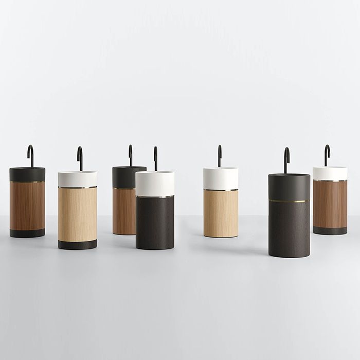 NOORTH milldue edition ROMA I Раковина напольная Ø450x880 мм., слив в пол, c донным клап, корпус Mezza Fiamma, вставка Platino, раковина Bianco opaco